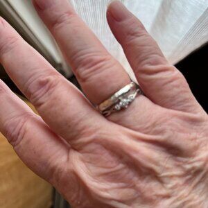 Sterling Silver Wedding Set, size 7.75